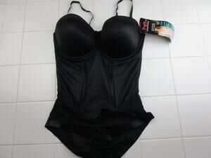 Maidenform 40D Built In Bra Body Shaper Sculpts Ultra Firm Black Cool Comfort